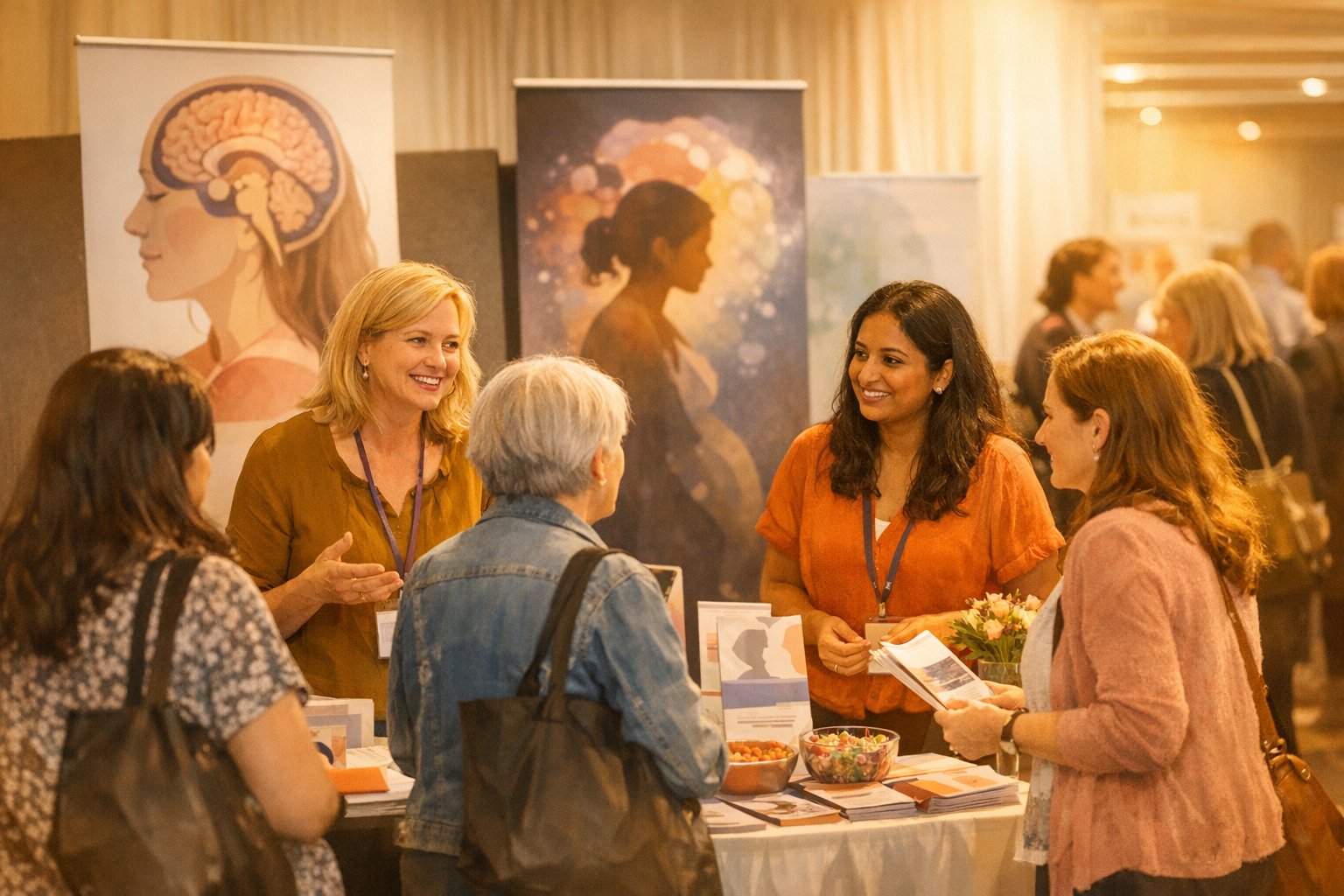 An exhibition at a womens mental health conference in Australia talking to people no text in image warm light overlay-3 An exhibition at a womens mental health conference in Australia talking to people no text in image warm light overlay-3